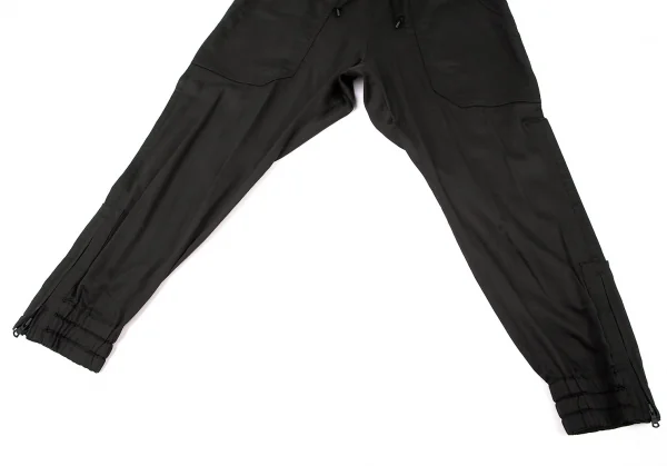 ワイズ ピンクY's PINK  コットンリヨセルブッシュポケット裾ジップパンツ 黒1 K-72881_006