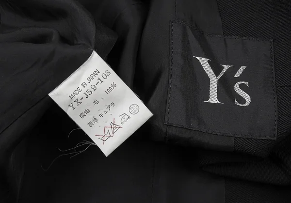 Y's Wool Gabardine Stole Design Jacket K-72922_017