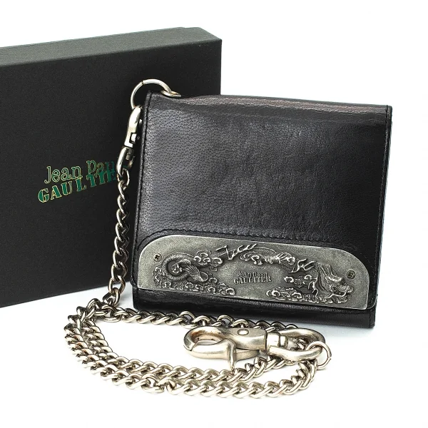 Jean-Paul GAULTIER Dragon Metal Plate Wallet Black  K-72940_001