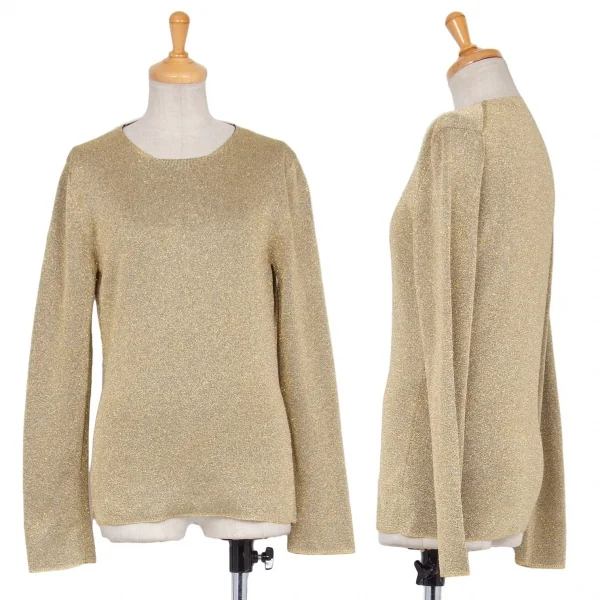 コムデギャルソンCOMME des GARCONS グリッターニットソー ゴールドM位 K-73072_001