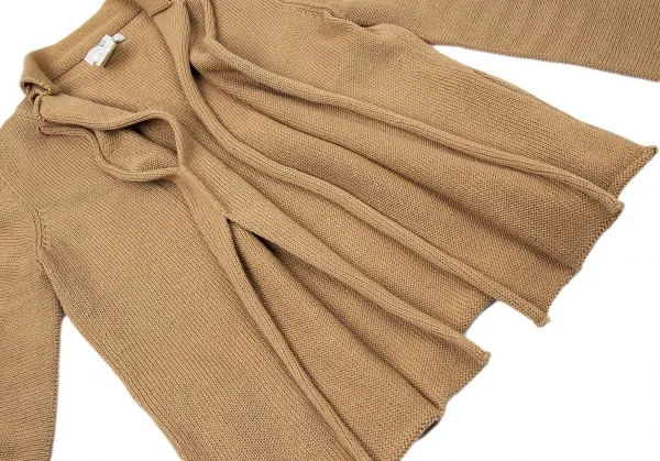 ワイズY's コットンピン留めニットジャケット キャメル3 K-73076_010