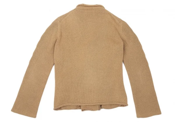ワイズY's コットンピン留めニットジャケット キャメル3 K-73076_012