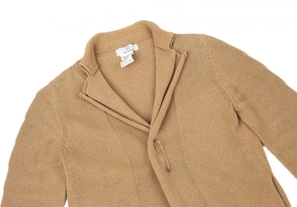 ワイズY's コットンピン留めニットジャケット キャメル3 K-73076_003