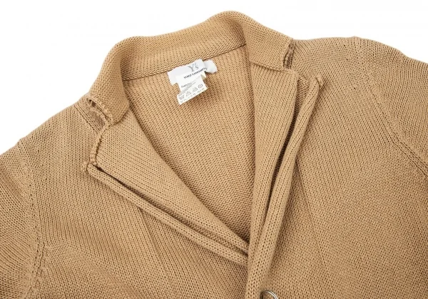 ワイズY's コットンピン留めニットジャケット キャメル3 K-73076_004