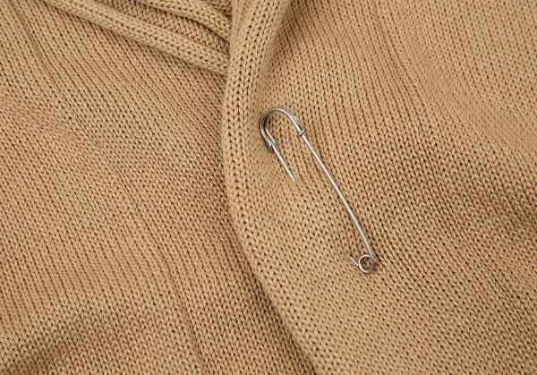 ワイズY's コットンピン留めニットジャケット キャメル3 K-73076_005