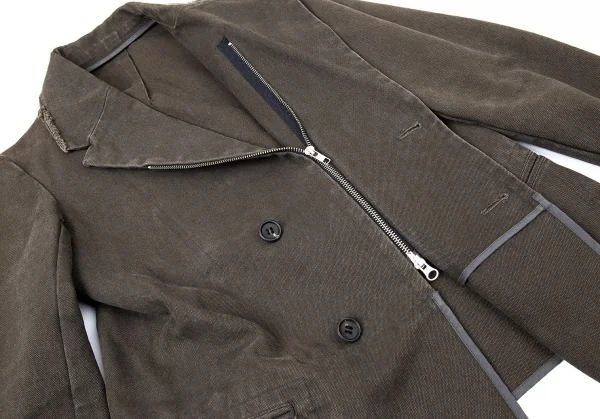 ワイズY's コットンキャンバスジップダブルジャケット 淡カーキ3 K-73078_012