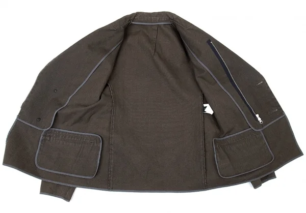 ワイズY's コットンキャンバスジップダブルジャケット 淡カーキ3 K-73078_013