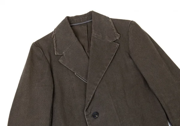 ワイズY's コットンキャンバスジップダブルジャケット 淡カーキ3 K-73078_003