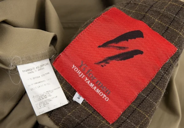 ワイズフォーメンY’s for men 赤ラベル 裏ウールパッチコットンジャケット カーキ2 K-73158_018