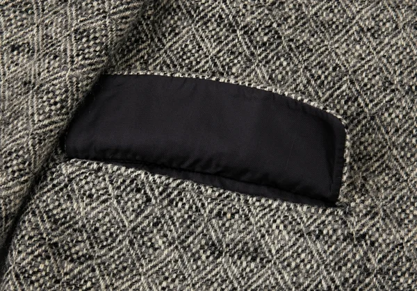 コムデギャルソン オムCOMME des GARCONS HOMME ツイードダイヤ柄3Bジャケット グレーM K-73218_010