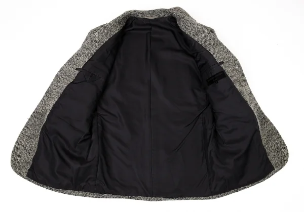 コムデギャルソン オムCOMME des GARCONS HOMME ツイードダイヤ柄3Bジャケット グレーM K-73218_011