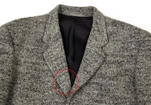 コムデギャルソン オムCOMME des GARCONS HOMME ツイードダイヤ柄3Bジャケット グレーM K-73218_002