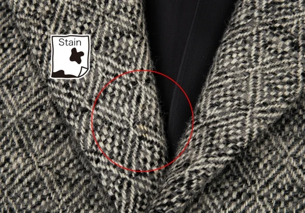 コムデギャルソン オムCOMME des GARCONS HOMME ツイードダイヤ柄3Bジャケット グレーM K-73218_003