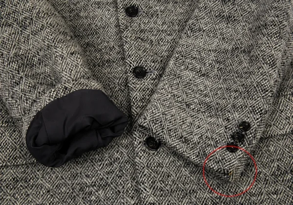 コムデギャルソン オムCOMME des GARCONS HOMME ツイードダイヤ柄3Bジャケット グレーM K-73218_007