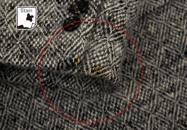 コムデギャルソン オムCOMME des GARCONS HOMME ツイードダイヤ柄3Bジャケット グレーM K-73218_008