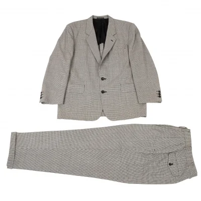 コムデギャルソン オムCOMME des GARCONS HOMME ウールハウンドトゥースセットアップスーツ 黒白