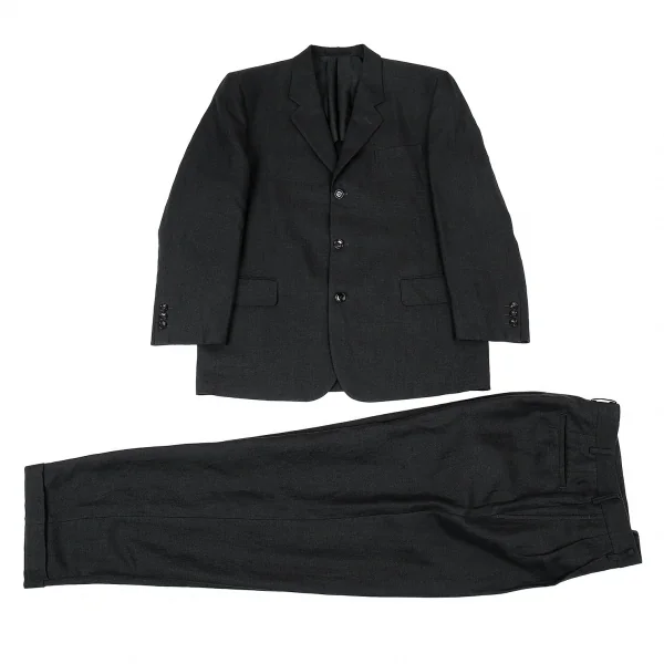 コムデギャルソン オムCOMME des GARCONS HOMME 粗織りリネンウール3Bジャケット チャコールグレーM K-73226_013