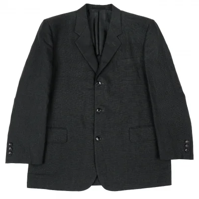 コムデギャルソン オムCOMME des GARCONS HOMME 粗織りリネンウール3Bジャケット チャコールグレー
