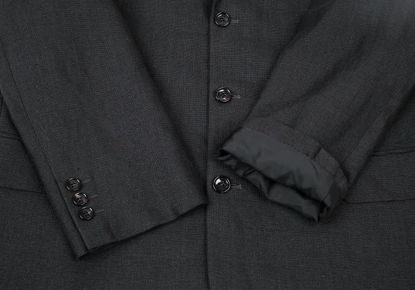 コムデギャルソン オムCOMME des GARCONS HOMME 粗織りリネンウール3Bジャケット チャコールグレーM K-73226_006