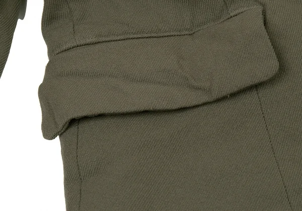 コムコム コムデギャルソンCOMME des GARCONS 製品染めポリ縮ベストレイヤードジャケット カーキXS K-73270_010