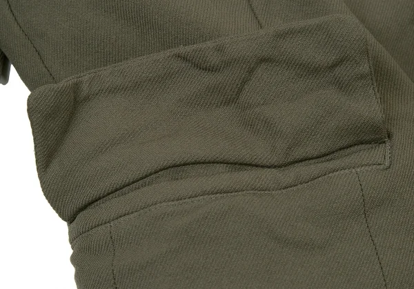 コムコム コムデギャルソンCOMME des GARCONS 製品染めポリ縮ベストレイヤードジャケット カーキXS K-73270_011