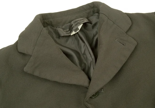 コムコム コムデギャルソンCOMME des GARCONS 製品染めポリ縮ベストレイヤードジャケット カーキXS K-73270_004