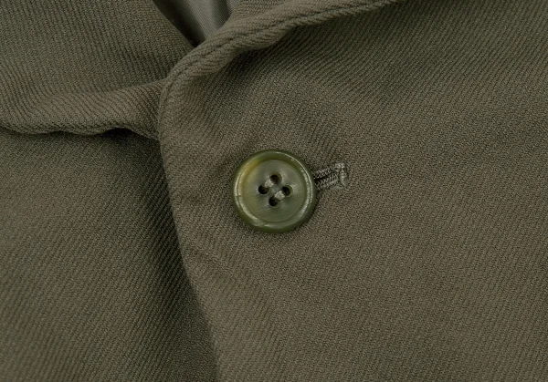 コムコム コムデギャルソンCOMME des GARCONS 製品染めポリ縮ベストレイヤードジャケット カーキXS K-73270_005