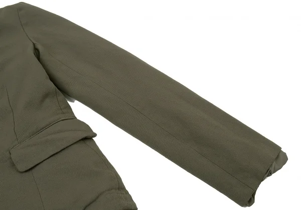 コムコム コムデギャルソンCOMME des GARCONS 製品染めポリ縮ベストレイヤードジャケット カーキXS K-73270_007