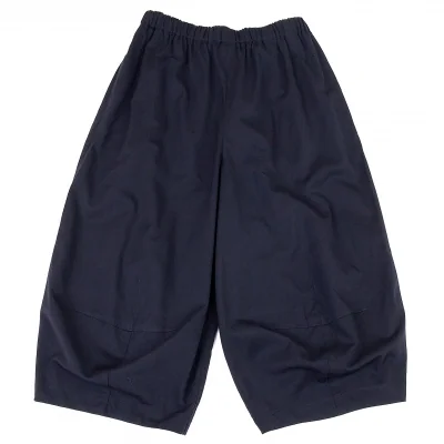 コムコム コムデギャルソンCOMME des GARCONS 染めウールポリクロップドワイドパンツ 紺