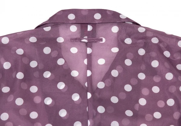 ジャンポールゴルチエ クラシックJean Paul GAULTIER CLASSIQUE ナイロンドットシースルーフロントラウンドシャツ 紫オフ40 K-73319_010