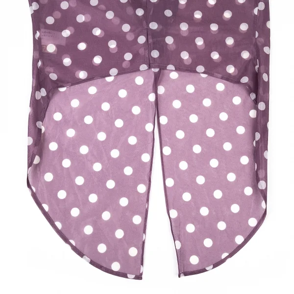 ジャンポールゴルチエ クラシックJean Paul GAULTIER CLASSIQUE ナイロンドットシースルーフロントラウンドシャツ 紫オフ40 K-73319_011