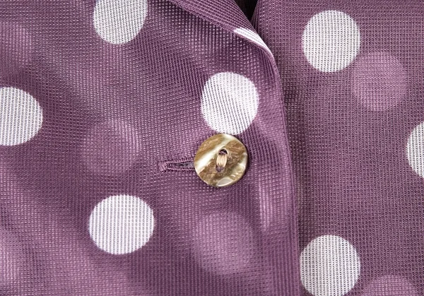 ジャンポールゴルチエ クラシックJean Paul GAULTIER CLASSIQUE ナイロンドットシースルーフロントラウンドシャツ 紫オフ40 K-73319_005