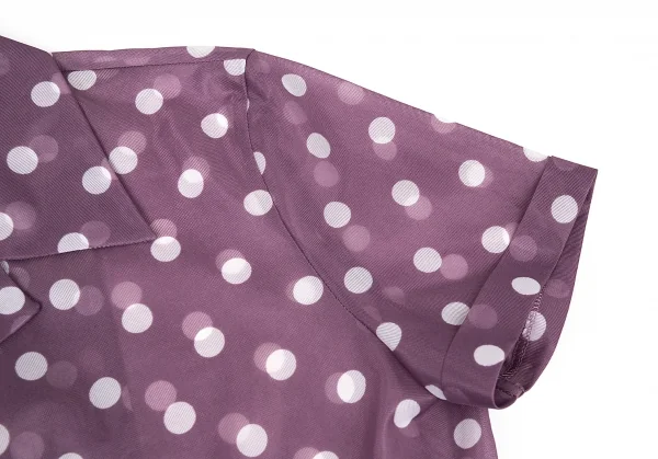 ジャンポールゴルチエ クラシックJean Paul GAULTIER CLASSIQUE ナイロンドットシースルーフロントラウンドシャツ 紫オフ40 K-73319_006