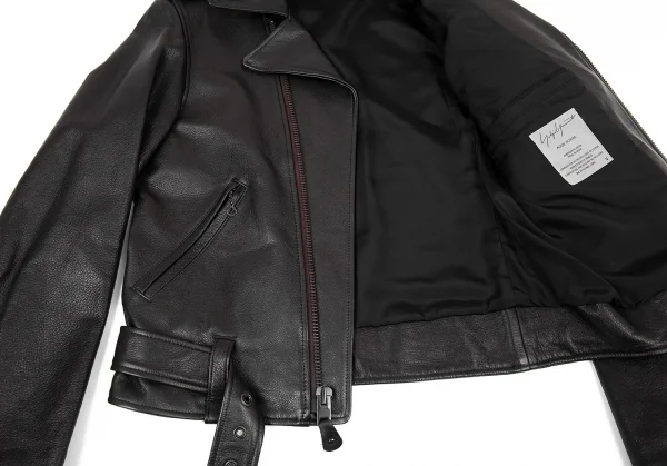 ヨウジヤマモト プールオムYohji Yamamoto POUR HOMME レザーライダースジャケット 黒2 K-73370_013