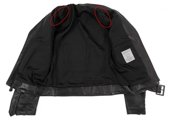 ヨウジヤマモト プールオムYohji Yamamoto POUR HOMME レザーライダースジャケット 黒2 K-73370_014