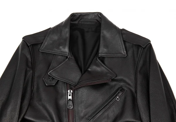 ヨウジヤマモト プールオムYohji Yamamoto POUR HOMME レザーライダースジャケット 黒2 K-73370_002