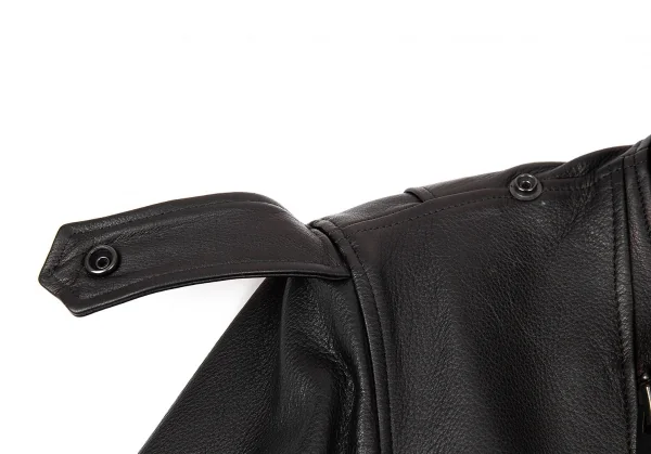 ヨウジヤマモト プールオムYohji Yamamoto POUR HOMME レザーライダースジャケット 黒2 K-73370_006