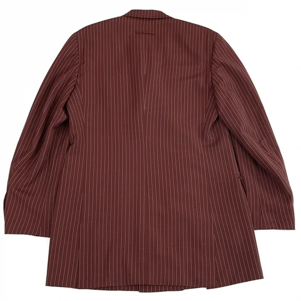 ジャンポールゴルチエ クラシックJean Paul GAULTIER CLASSIQUE ストライプダブルロングジャケット 茶50 K-73468_011