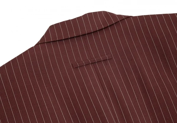 ジャンポールゴルチエ クラシックJean Paul GAULTIER CLASSIQUE ストライプダブルロングジャケット 茶50 K-73468_012