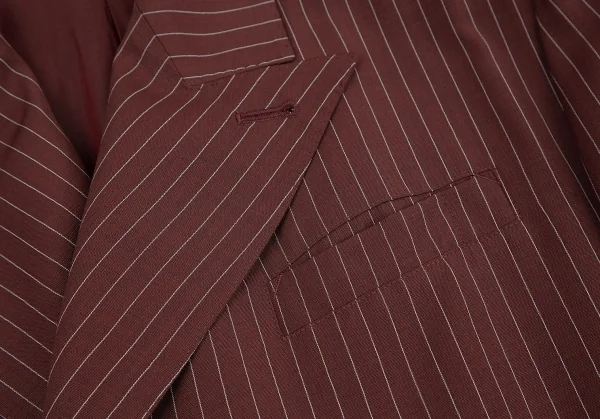 ジャンポールゴルチエ クラシックJean Paul GAULTIER CLASSIQUE ストライプダブルロングジャケット 茶50 K-73468_004