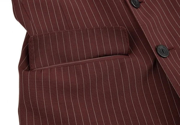 ジャンポールゴルチエ クラシックJean Paul GAULTIER CLASSIQUE ストライプダブルロングジャケット 茶50 K-73468_009