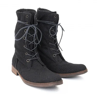 アンダーカバーUNDER COVER but beautiful期裏ストライプヘリンボーンブーツ