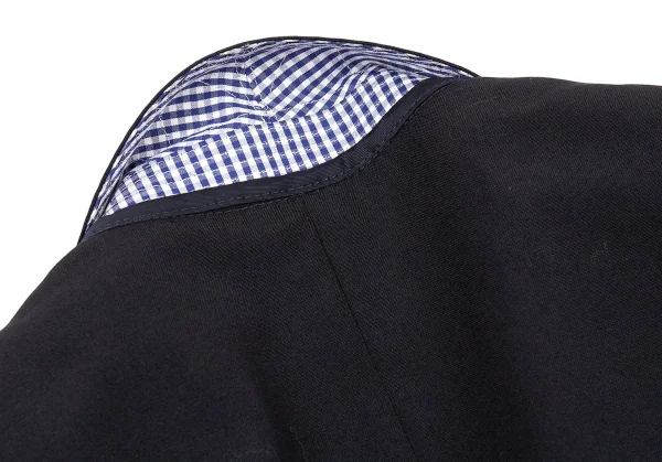 ジュンヤワタナベ コムデギャルソンJUNYA WATANABE COMME des GARCONS 1Bウールハンドステッチスリットスリーブジャケット 紺XS K-73502_013