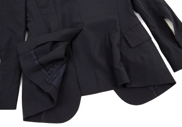 ジュンヤワタナベ コムデギャルソンJUNYA WATANABE COMME des GARCONS 1Bウールハンドステッチスリットスリーブジャケット 紺XS K-73502_014