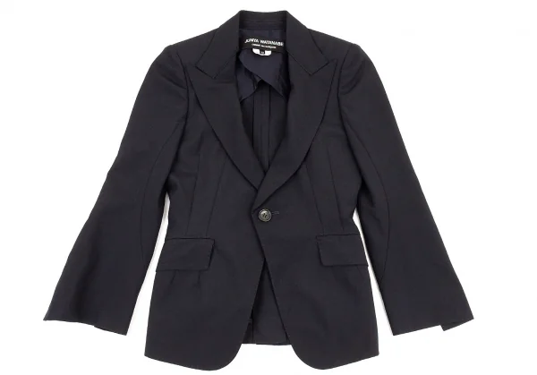 ジュンヤワタナベ コムデギャルソンJUNYA WATANABE COMME des GARCONS 1Bウールハンドステッチスリットスリーブジャケット 紺XS K-73502_002