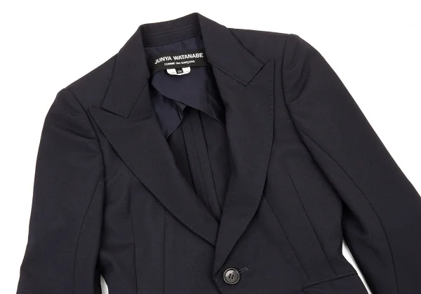 ジュンヤワタナベ コムデギャルソンJUNYA WATANABE COMME des GARCONS 1Bウールハンドステッチスリットスリーブジャケット 紺XS K-73502_003