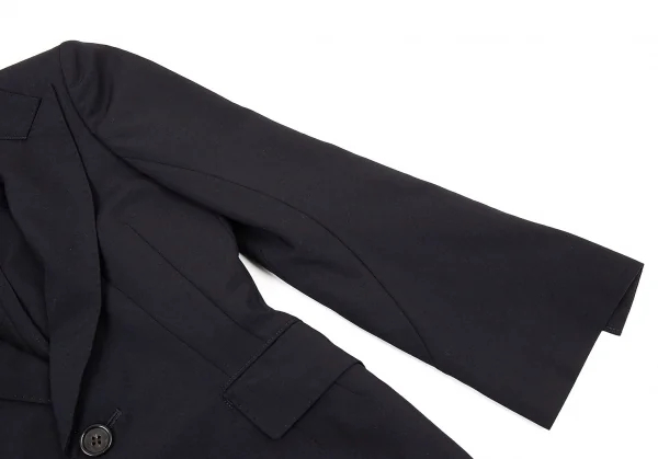 ジュンヤワタナベ コムデギャルソンJUNYA WATANABE COMME des GARCONS 1Bウールハンドステッチスリットスリーブジャケット 紺XS K-73502_005