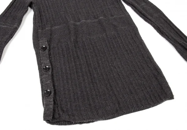 ヨウジヤマモト ファムYohji Yamamoto FEMME プライ バイ ラグネ キカス plyy by RAGNE KIKAS ハイネックボタンニット チャコール2 K-73510_009