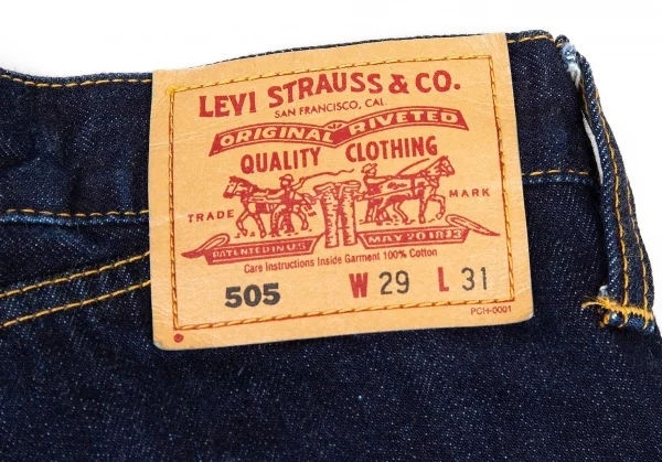 ジュンヤワタナベ マンピンク コムデギャルソン×リーバイス JUNYA WATANABE MAN PINK COMME des GARCONS×Levi's チェック切替ジーンズ 紺S K-73546_013