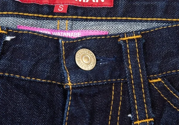 ジュンヤワタナベ マンピンク コムデギャルソン×リーバイス JUNYA WATANABE MAN PINK COMME des GARCONS×Levi's チェック切替ジーンズ 紺S K-73546_005